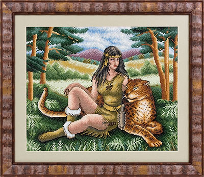 леди и тигр 06 - девушка, леопард, тигр - оригинал