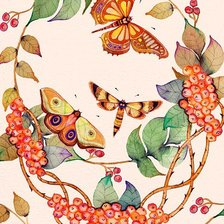 Оригинал схемы вышивки «Панно "Бабочки и Ягодки"» (№379438)
