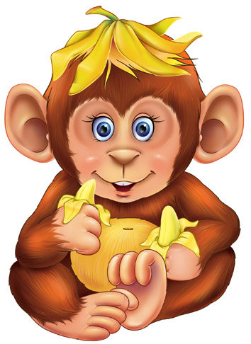 обезьянка с бананом - детская - оригинал