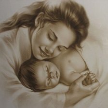 Оригинал схемы вышивки «Мать и дитя» (№380869)