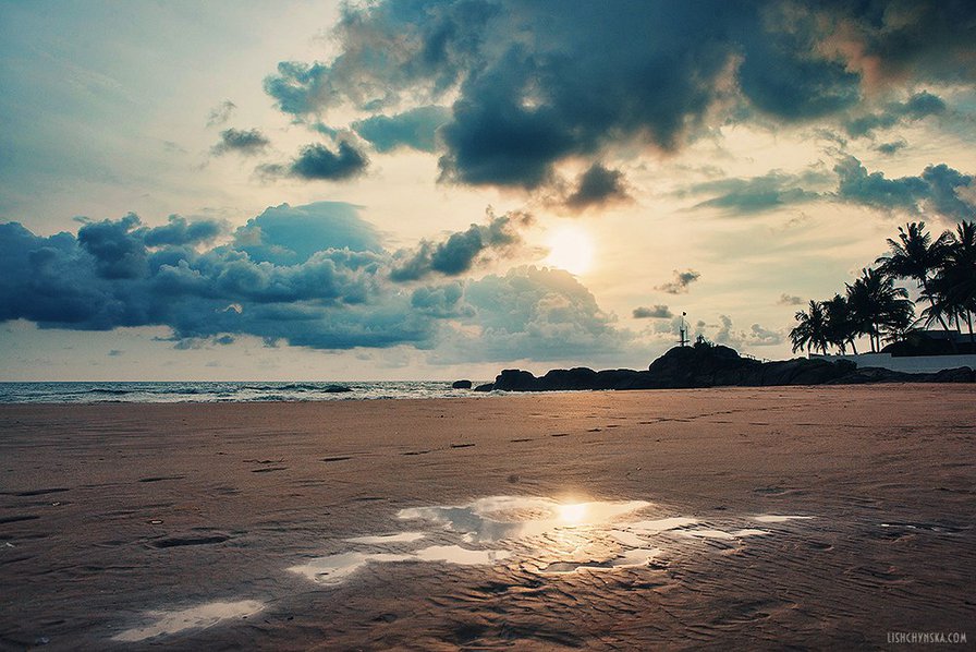 Закат Шри Ланка - закат, море - оригинал