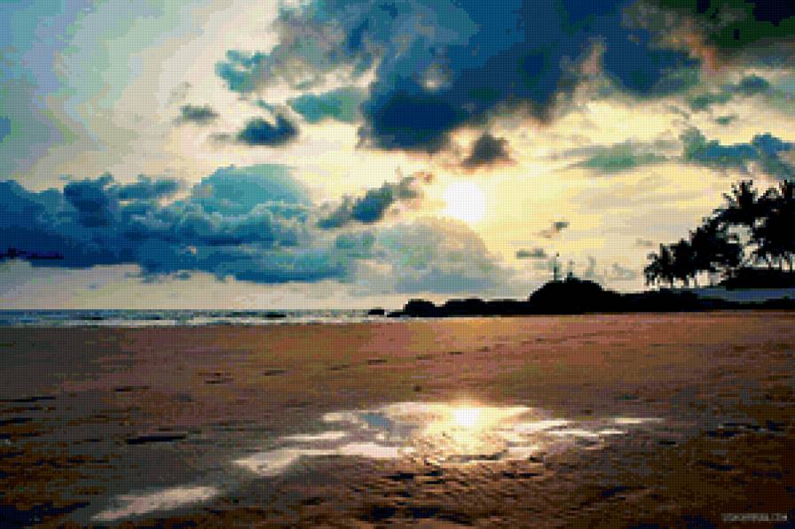 Закат Шри Ланка - закат, море - предпросмотр