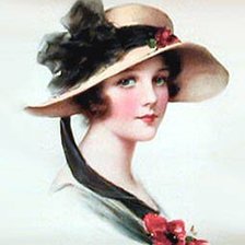 Схема вышивки «женщина в шляпке»