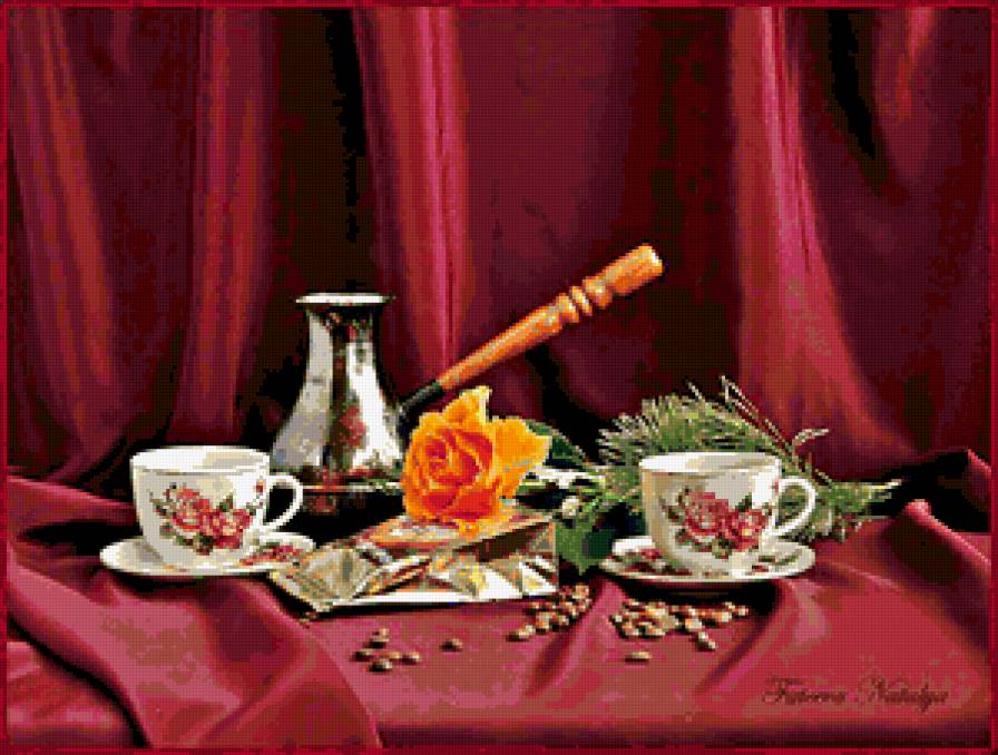 №381950 - розы, на кухню, натюрморт, кофе, цветы - предпросмотр