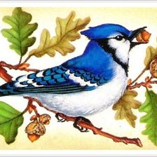 Оригинал схемы вышивки «птица на дереве» (№382926)