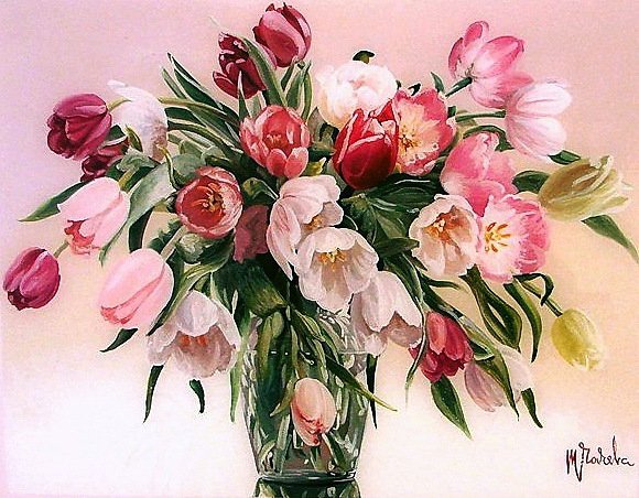 тюльпаны в вазе - оригинал