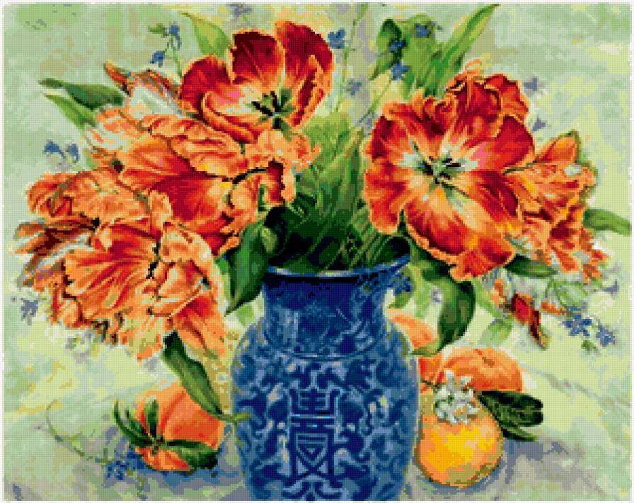 тюльпаны в вазе - предпросмотр