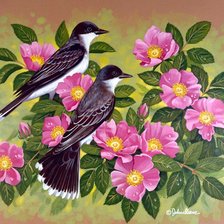 Оригинал схемы вышивки «цветы и птицы» (№384954)