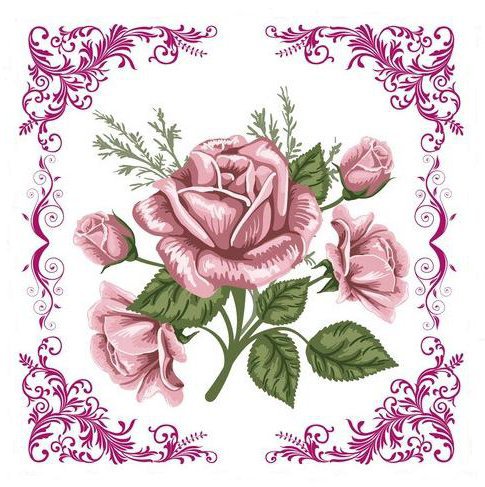 розы (подушка) - цветы - оригинал
