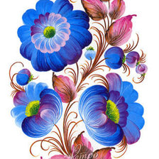 Оригинал схемы вышивки «синий цветок» (№385151)