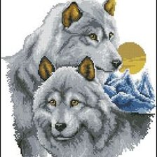 Оригинал схемы вышивки «волки» (№385692)