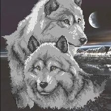 Схема вышивки «волк»