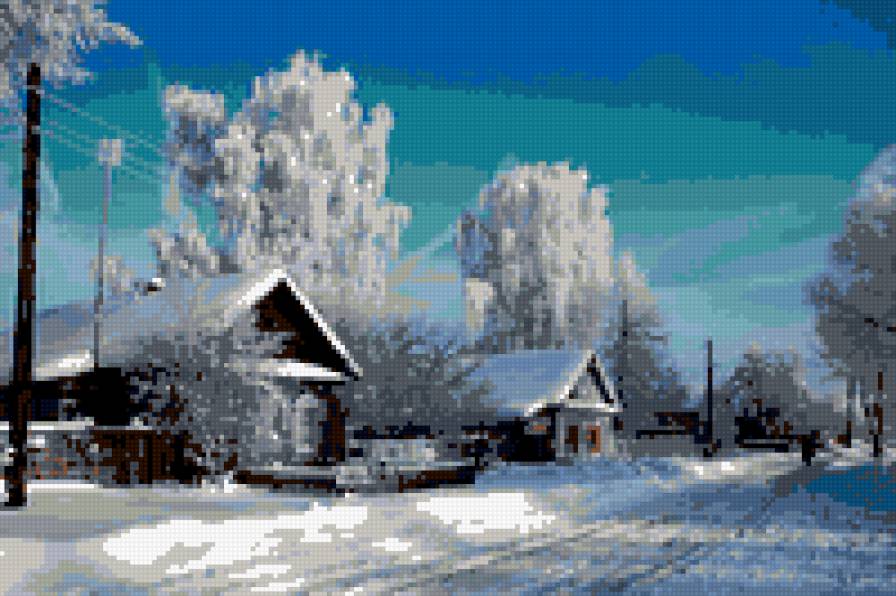 зима в деревне - природа, село, зима - предпросмотр