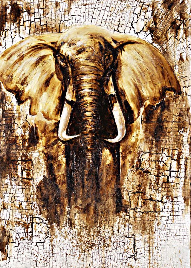 Фактурная абстракция Африканский слон - фактурная абстракция, слон, африка, животные - оригинал