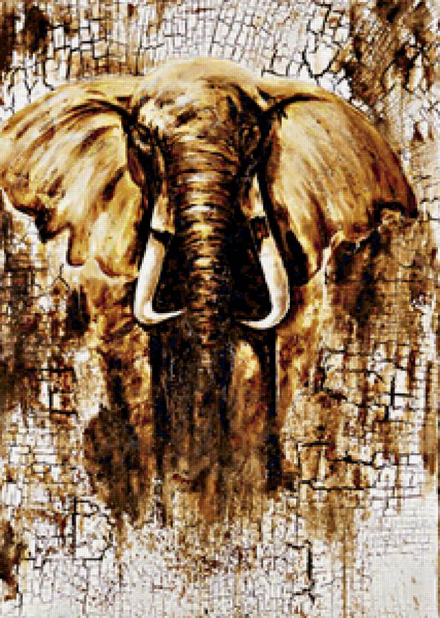 Фактурная абстракция Африканский слон - фактурная абстракция, африка, слон, животные - предпросмотр