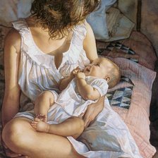 Оригинал схемы вышивки «мать и дитя» (№388658)