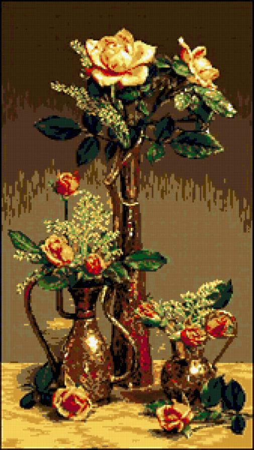 три вазы - розы - предпросмотр