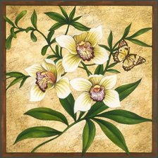 Оригинал схемы вышивки «Орхидея с бабочкой» (№390680)