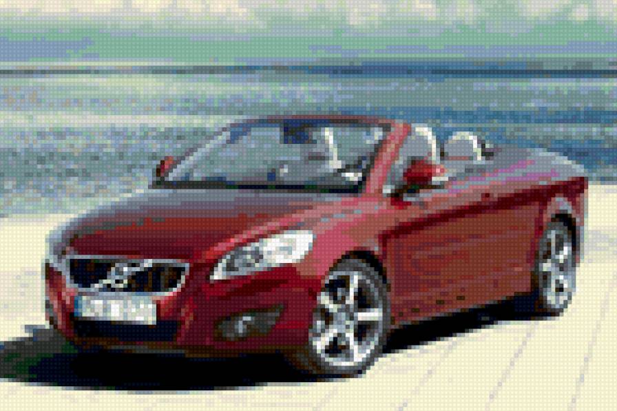 Volvo - красный, авто, вольво, море - предпросмотр