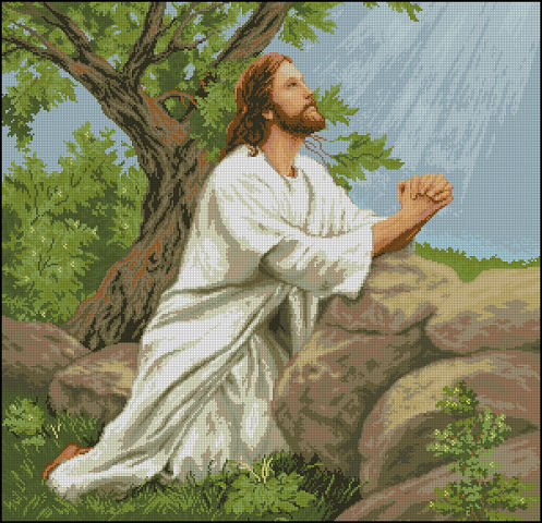 иисус молится - религия - оригинал