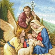 Оригинал схемы вышивки «святое семейство» (№391485)