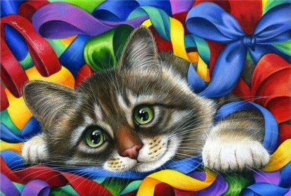 Художник Irina Garmashova - кот, кошка - оригинал