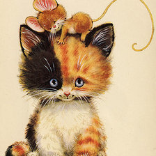 Оригинал схемы вышивки «Весёлый котик» (№392284)