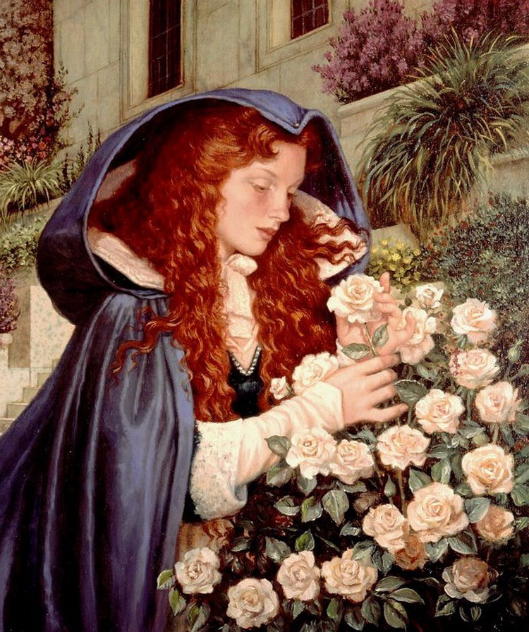 девушка и розы - девушка сад розы цветы - оригинал