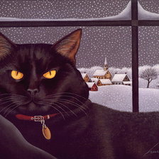 Оригинал схемы вышивки «черный кот» (№393367)