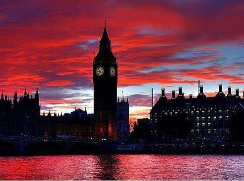 Закат над Лондоном - закат лондон - оригинал