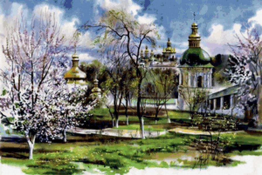 Храм весной - город, пейзаж, улица, весна, церковь, храм - предпросмотр