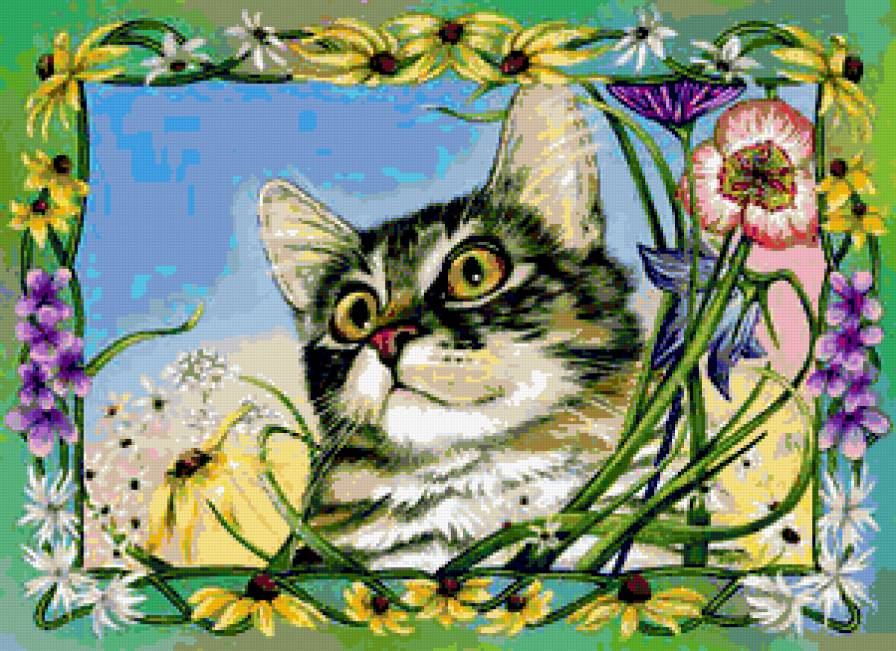 Серия "Кошки" - животные, цветы, кошки - предпросмотр