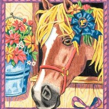 Схема вышивки «лошадь у окна»