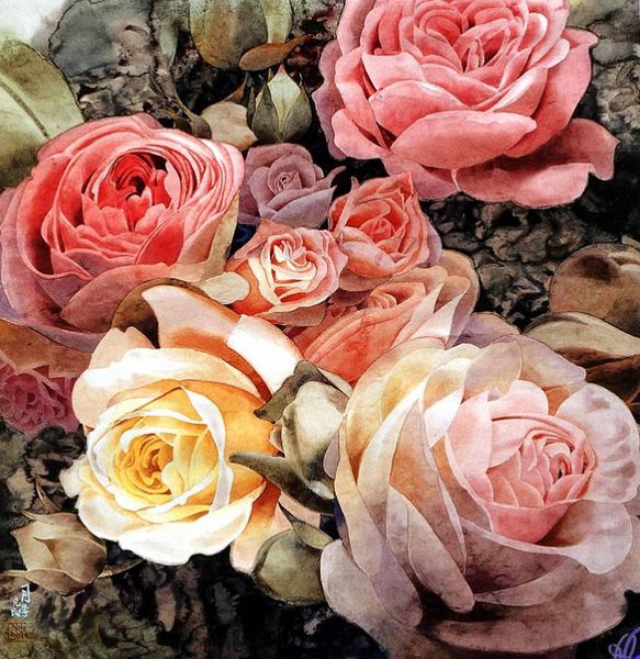 Подушка "Цветы", розы - розы, подушка "цветы" - оригинал
