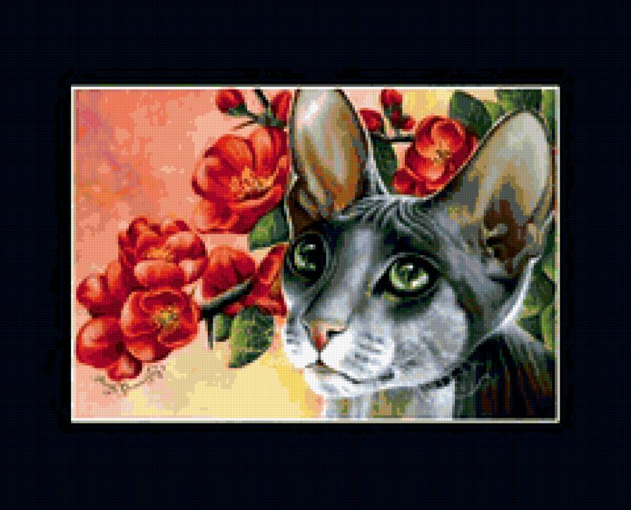 Кошки И. Гармашовой - кот цветы - предпросмотр