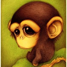 Оригинал схемы вышивки «обезьянка» (№396000)