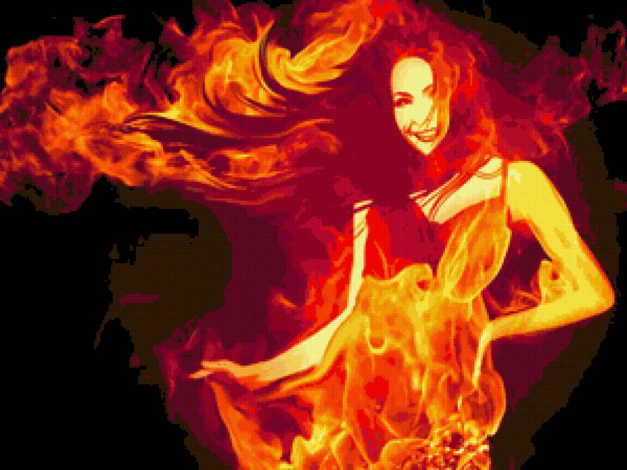 женщина-огонь - женщина, огонь - предпросмотр