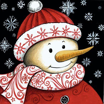 Подушка "Снеговичок" - снеговики, рождество, подушка, новый год, снеговик, снежинки - оригинал