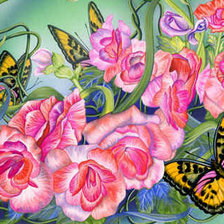 Схема вышивки «розы и бабочки»