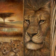 Схема вышивки «король-лев»