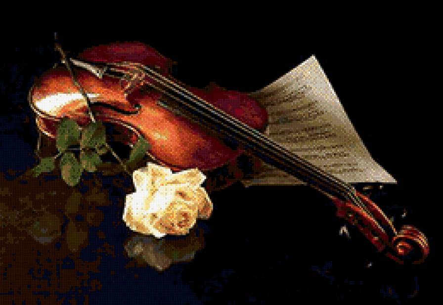 Скрипка и роза - предпросмотр