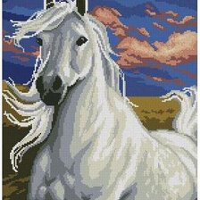 Оригинал схемы вышивки «белая лошадь» (№398131)