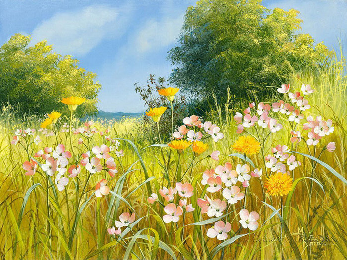 Серия "Полевые цветы" - пейзаж, цветы, лето, поле - оригинал