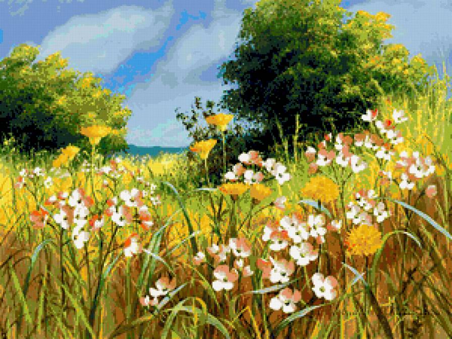 Серия "Полевые цветы" - пейзаж, поле, цветы, лето - предпросмотр