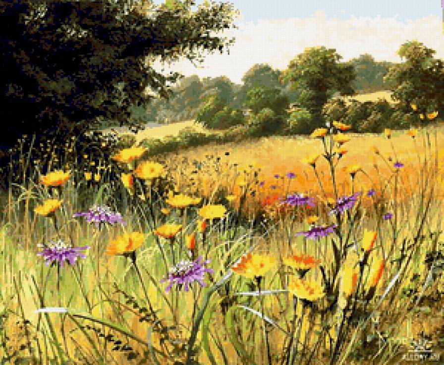 Серия "Полевые цветы" - поле, лето, пейзаж, одуванчики, цветы - предпросмотр