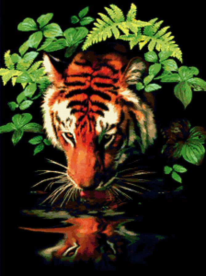 тигр у ручья - предпросмотр