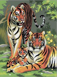 семейство полосатых - тигры - оригинал