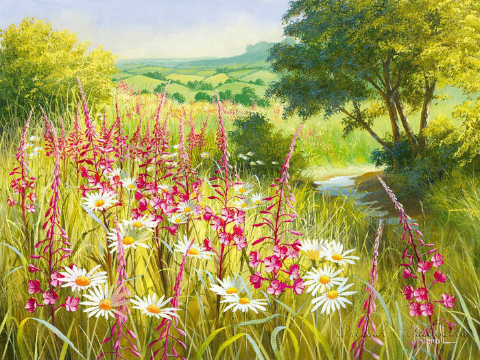 Серия "Полевые цветы" - поле, ромашки, цветы, лето, пейзаж - оригинал