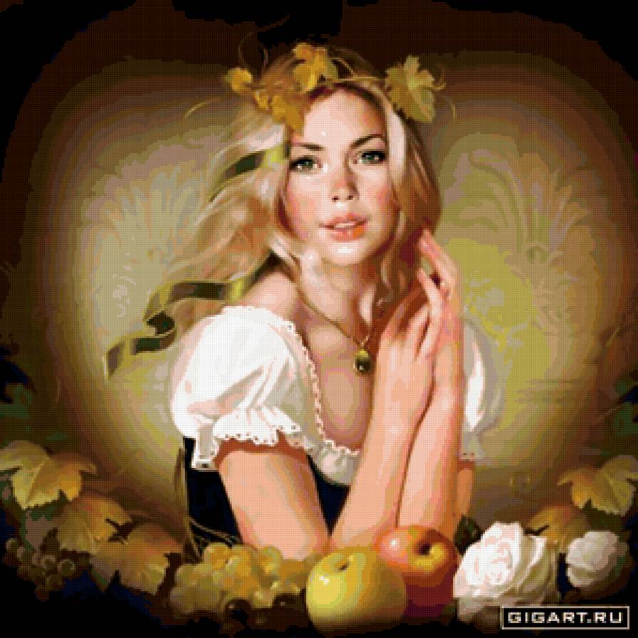 Арт художницы-иллюстратора Татьяны Дорониной - фрукты, девушка, портрет, живопись - предпросмотр