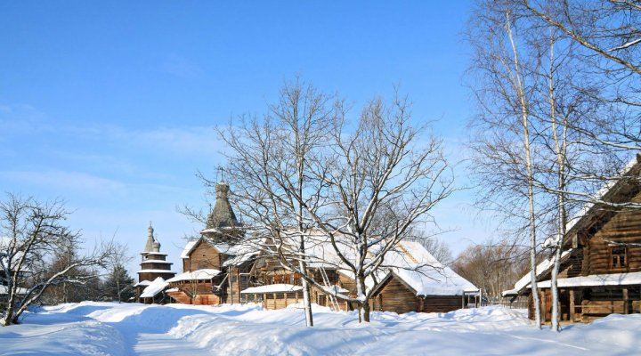 зимняя деревня - зима, пейзаж - оригинал